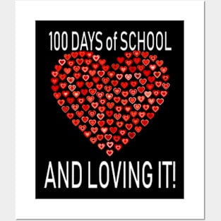 Loving 100 Days of School Cute Heart Happy Outfit Posters and Art